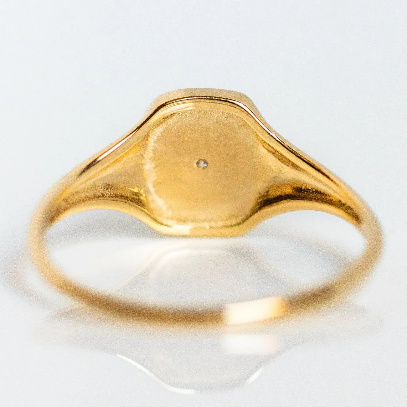 Solid Gold Diamond Star Signet Ring