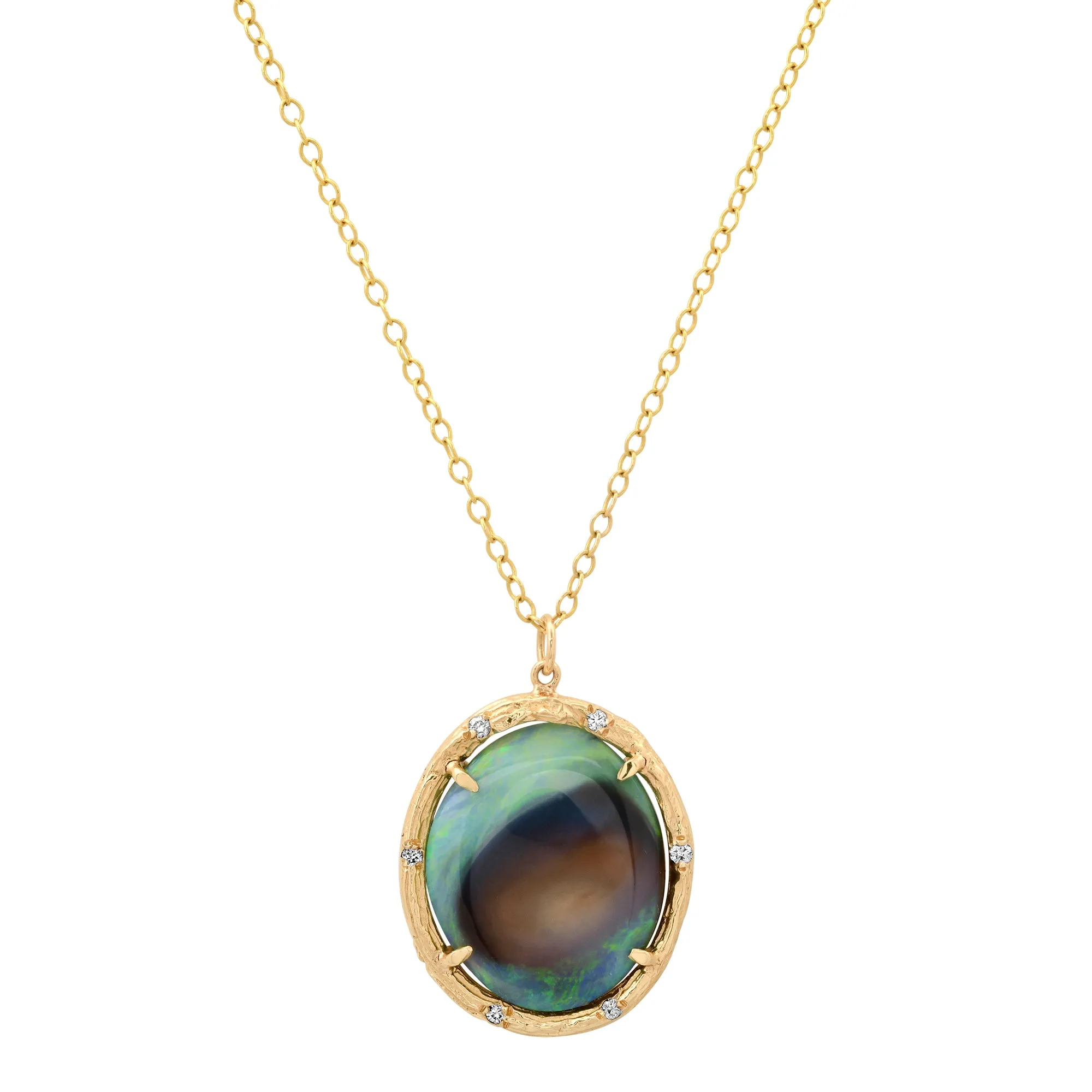 Spiral Galaxy Opal Necklace