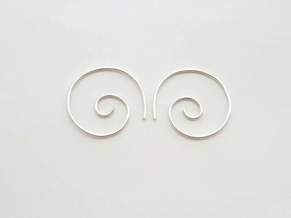 Spiral Hoop Earrings Sterling Silver