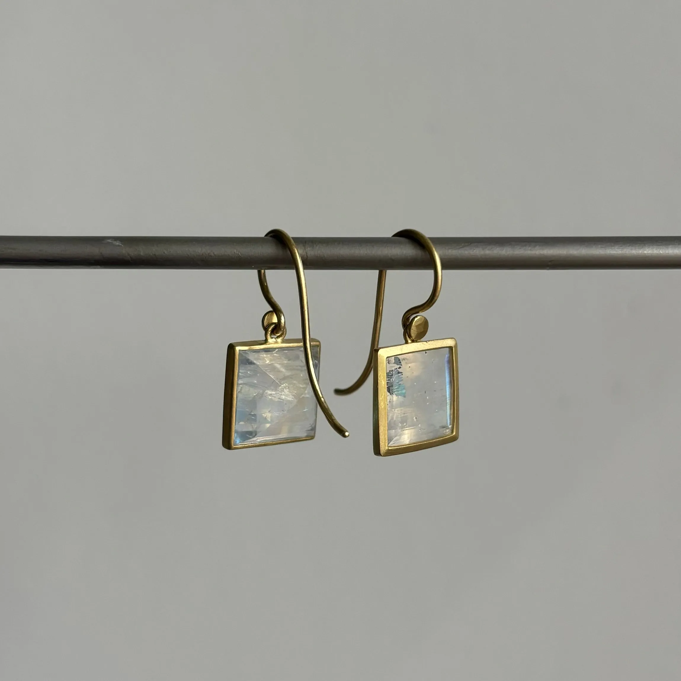 Square Moonstone Earrings