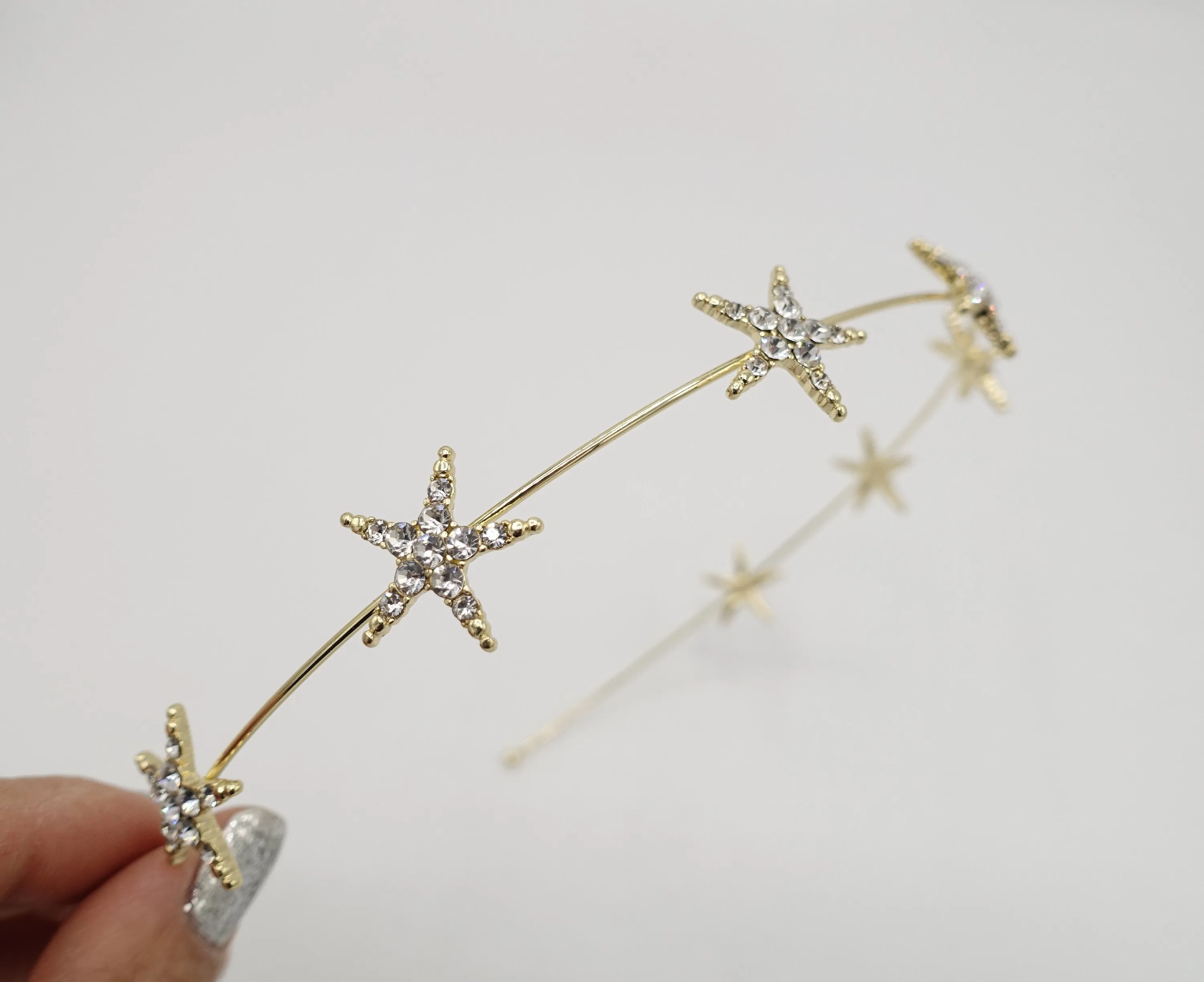 stellar road rhinestone star headband thin headband for women