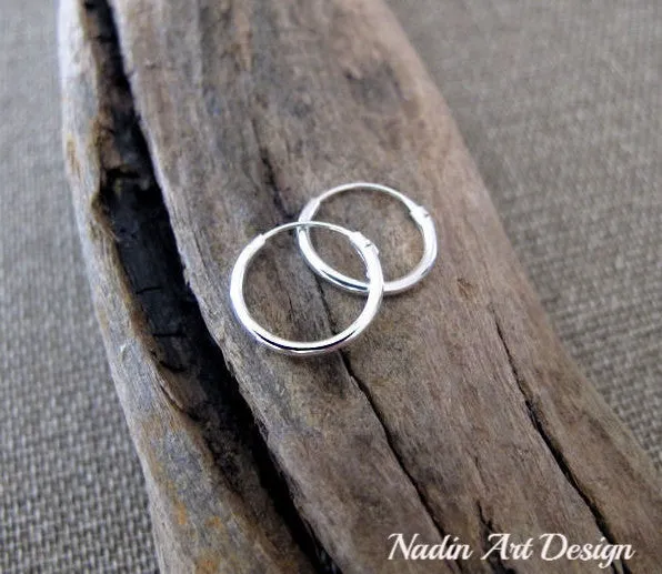 Sterling Silver Rounded Hoops - Small Earrings