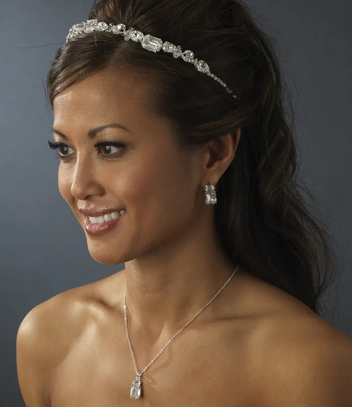 Stunning Silver Plated Crystal Bridal Headband