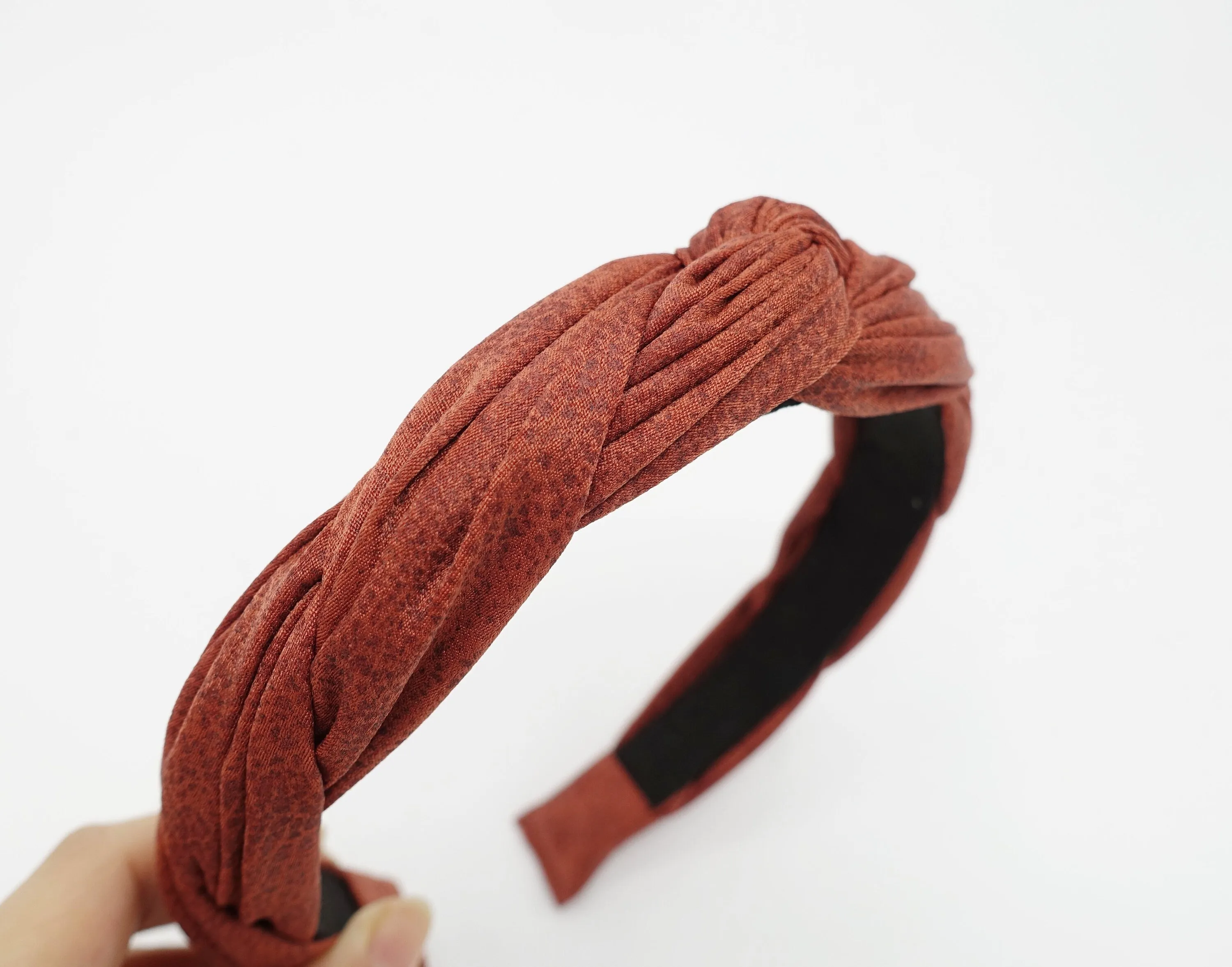 suede cross 2 strand round braid headband Fall hair accessory for women