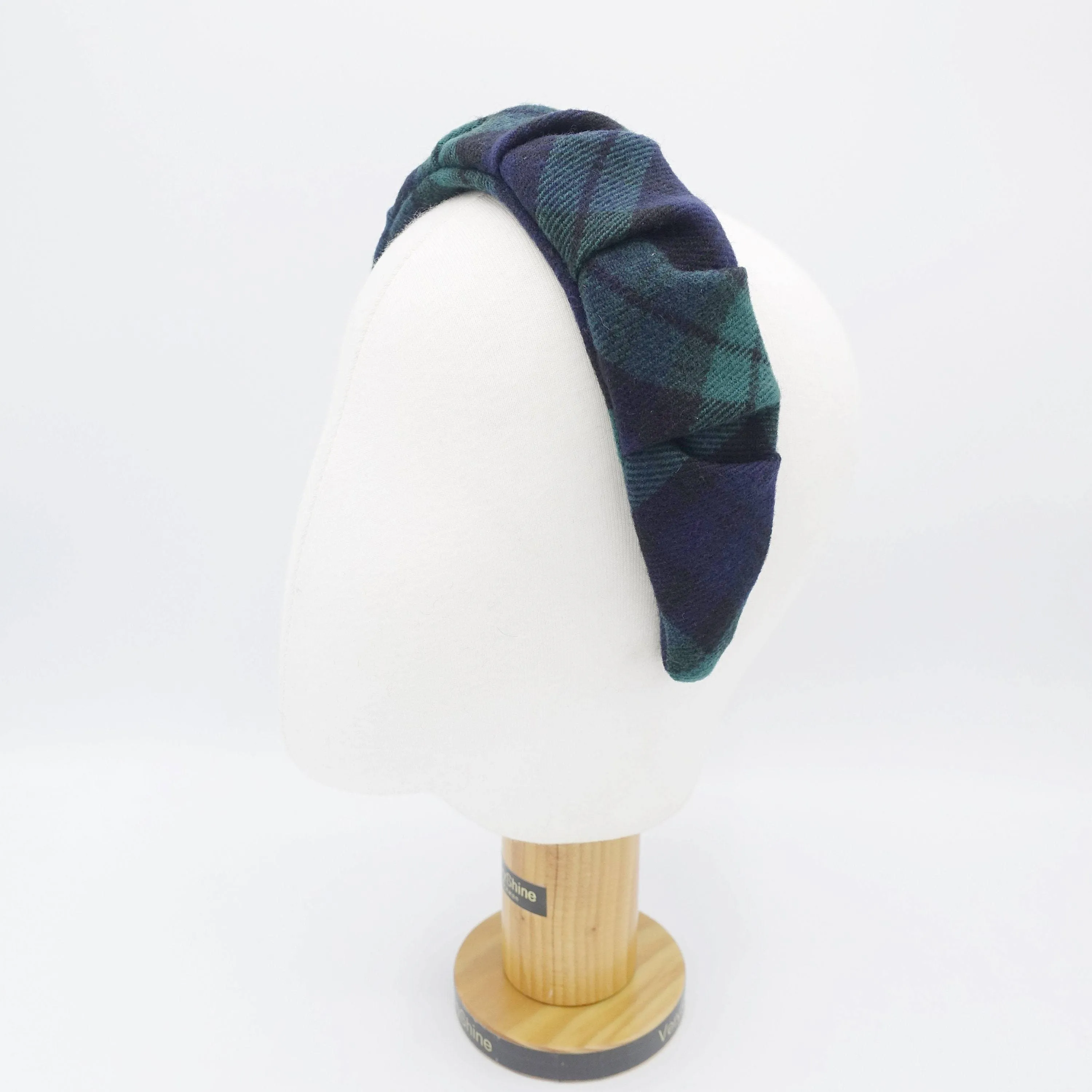 tartan headband plaid check woolen Fall Winter hair accessory for women