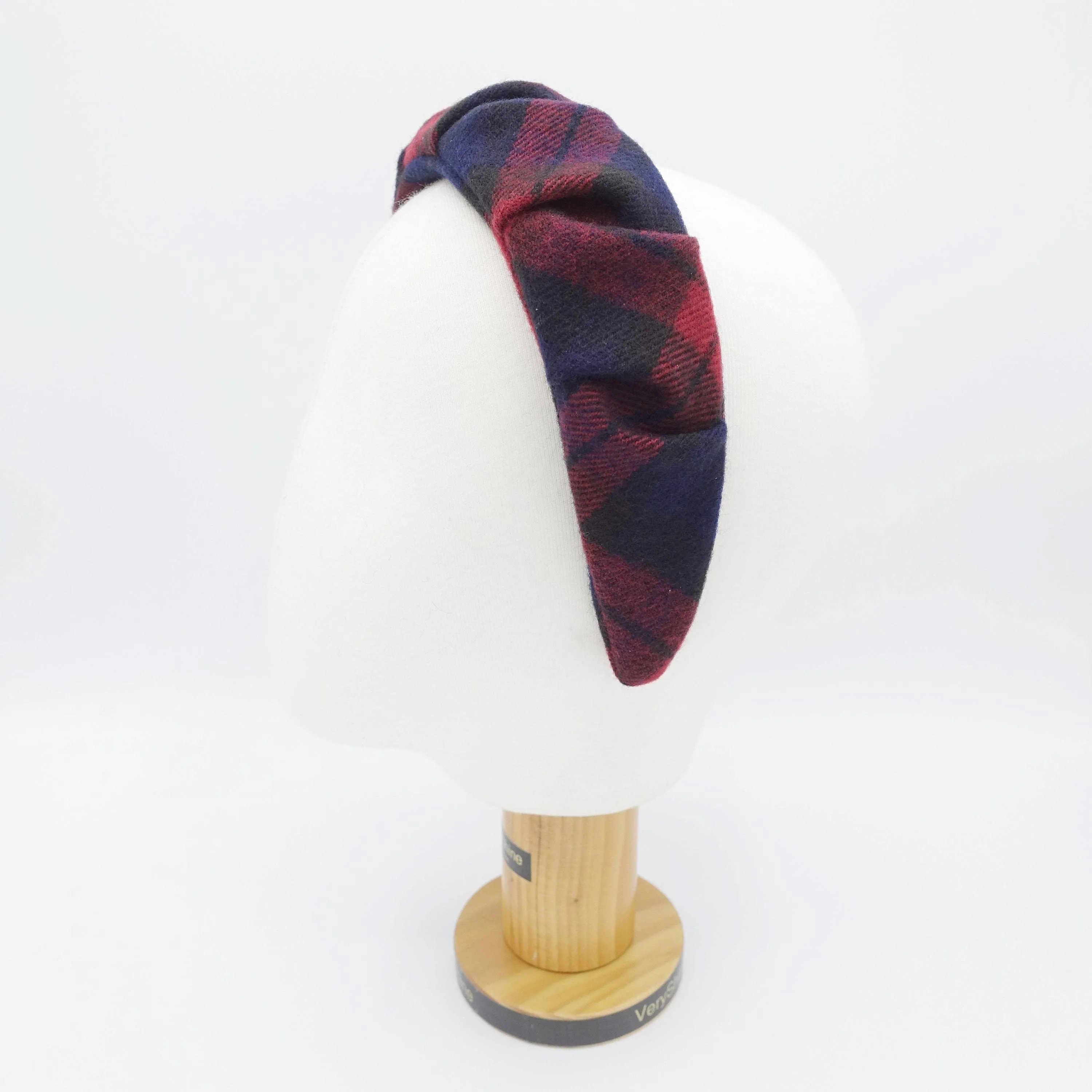 tartan headband plaid check woolen Fall Winter hair accessory for women