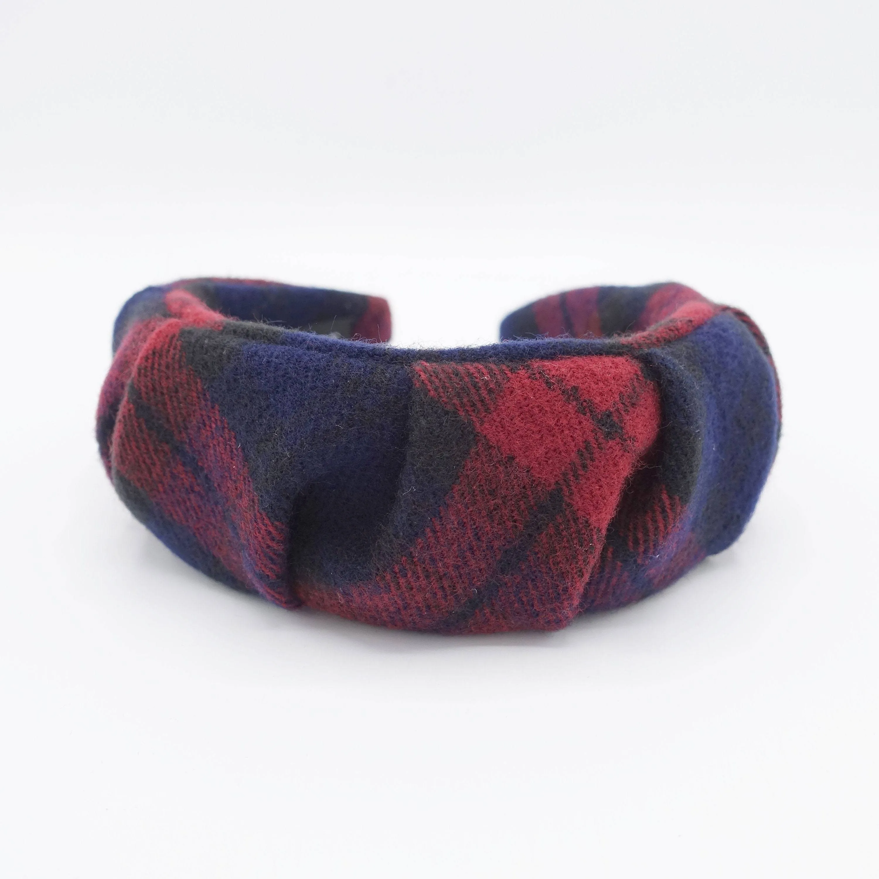 tartan headband plaid check woolen Fall Winter hair accessory for women