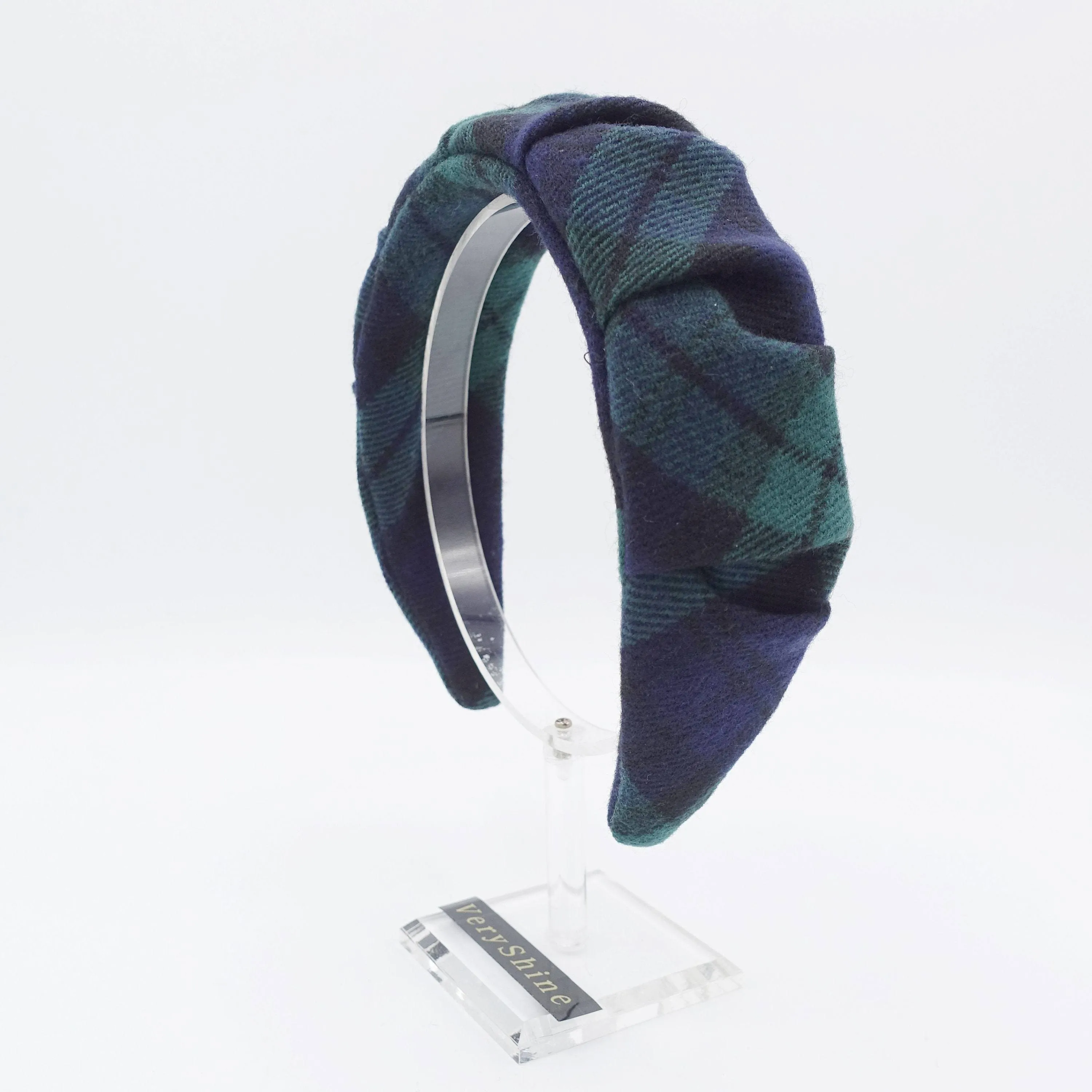 tartan headband plaid check woolen Fall Winter hair accessory for women