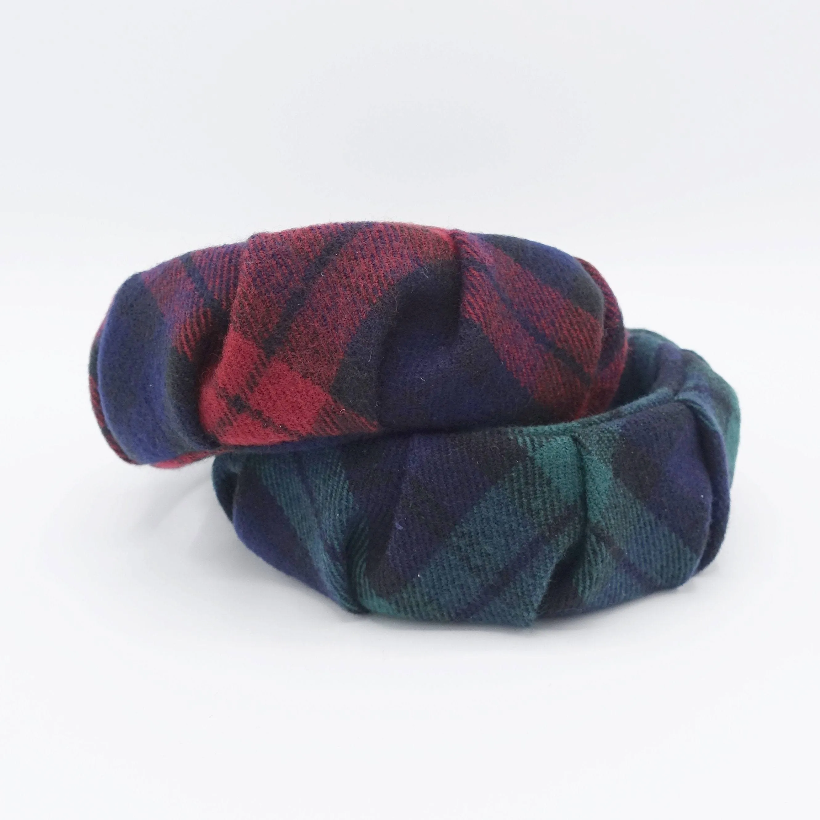 tartan headband plaid check woolen Fall Winter hair accessory for women