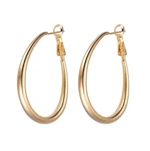 Tear Drop Stud Hoop Earrings Gold