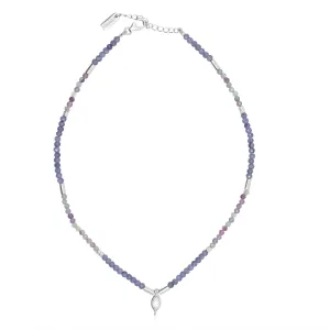 Theia Tanzanite & Fluorite Silver Beaded Necklace