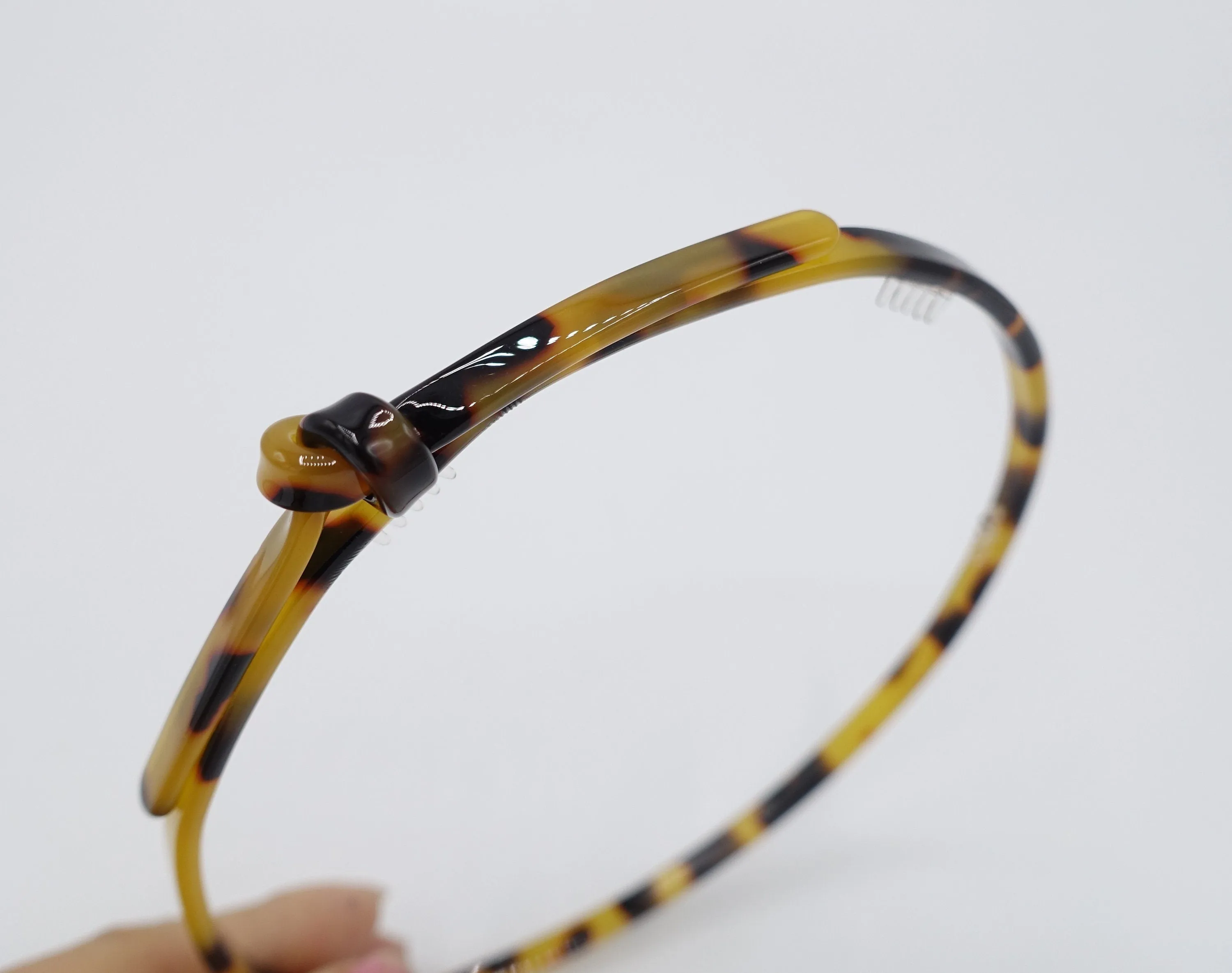 thin headband cellulose acetate wave bow comb hairband