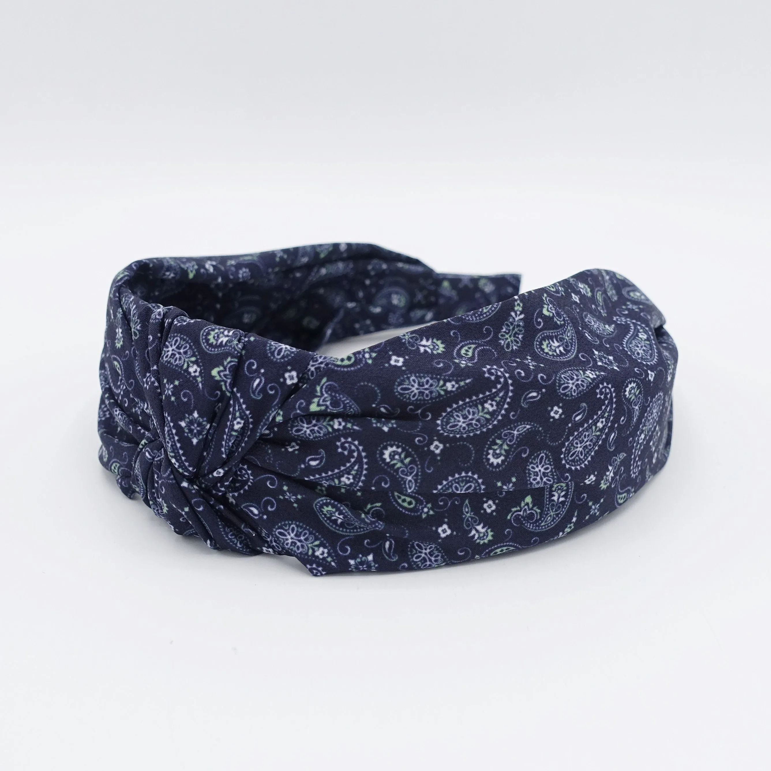 tiny paisley print top knot headband for women