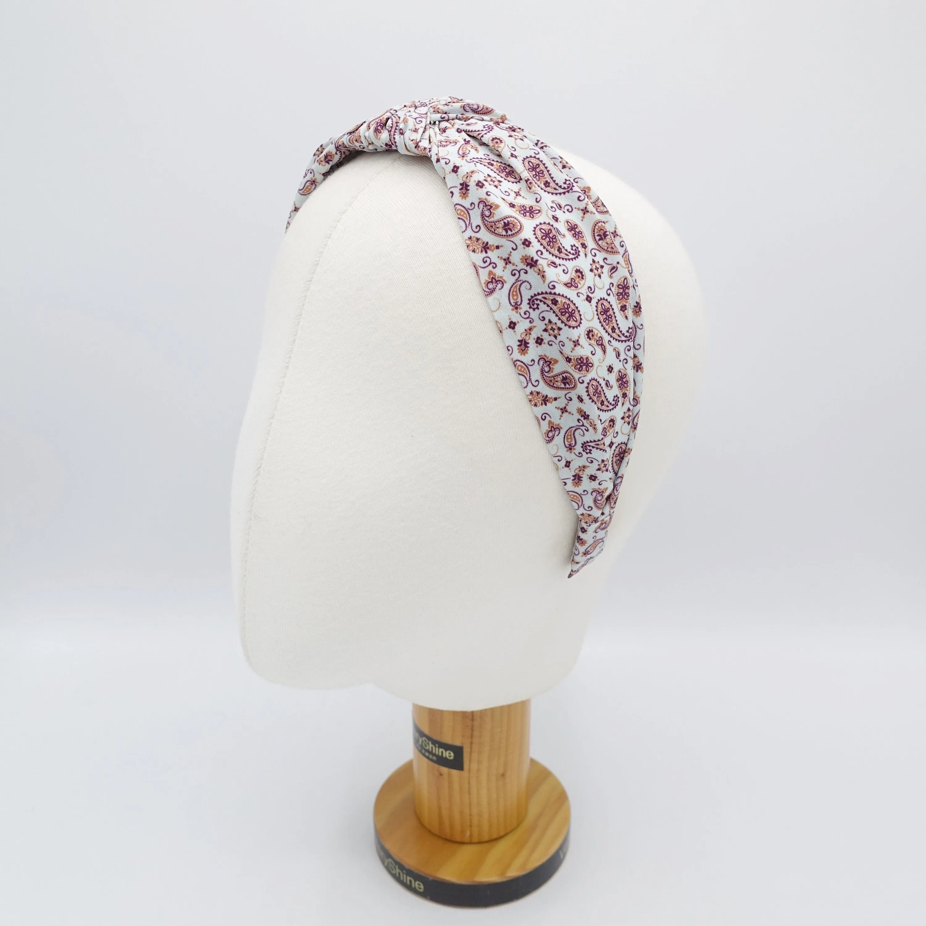 tiny paisley print top knot headband for women