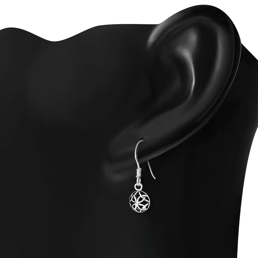 Tiny Round Celtic Knot Plain Silver Earrings