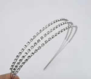 triple rhinestone thin headband bling jewel hairband for women