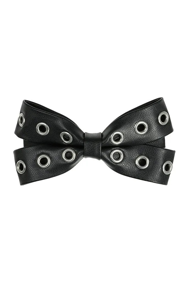 Vanessa Leather Bow Barrette