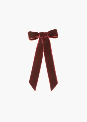 Velvet Bow Barrette -- Pinot