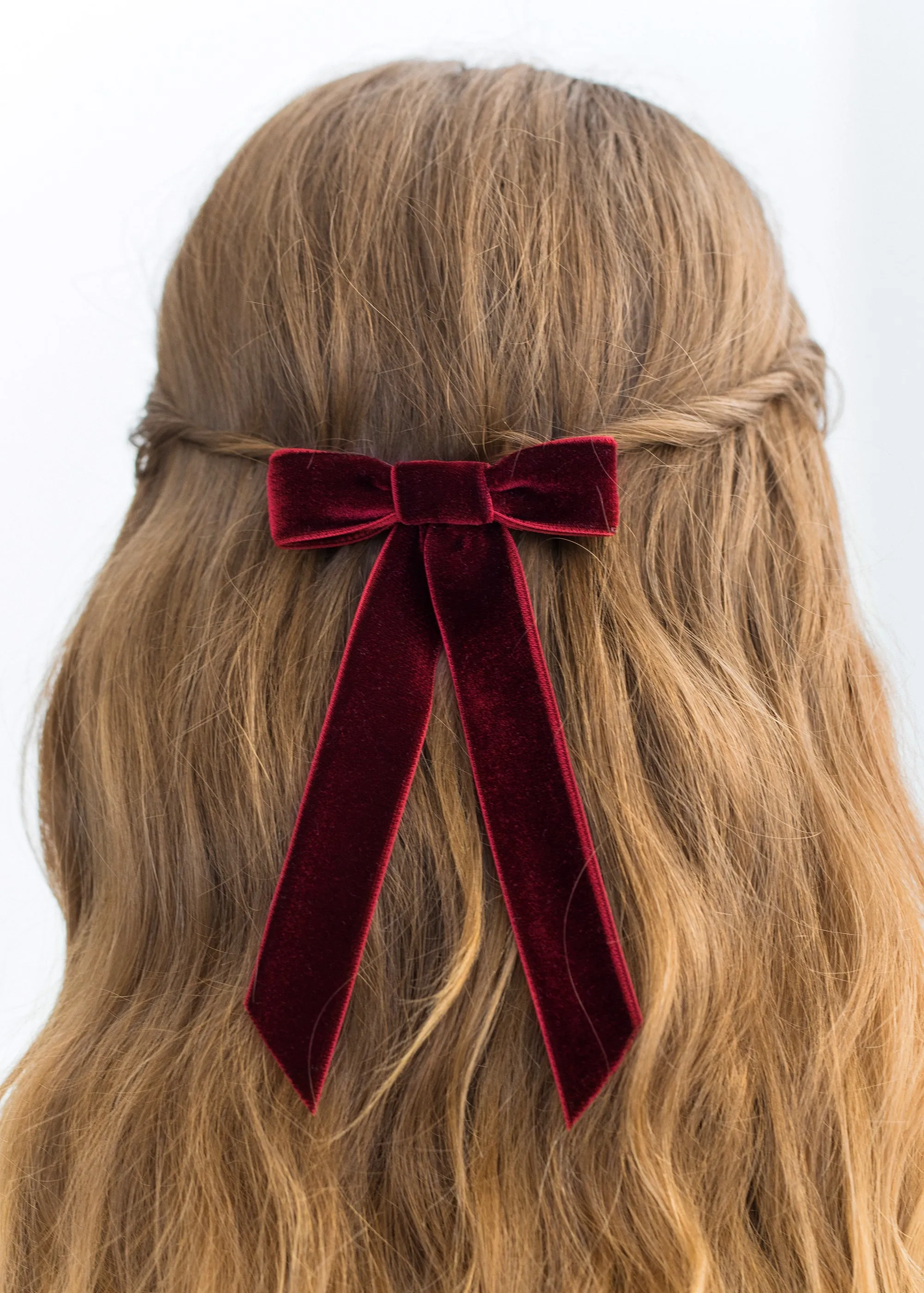 Velvet Bow Barrette -- Pinot