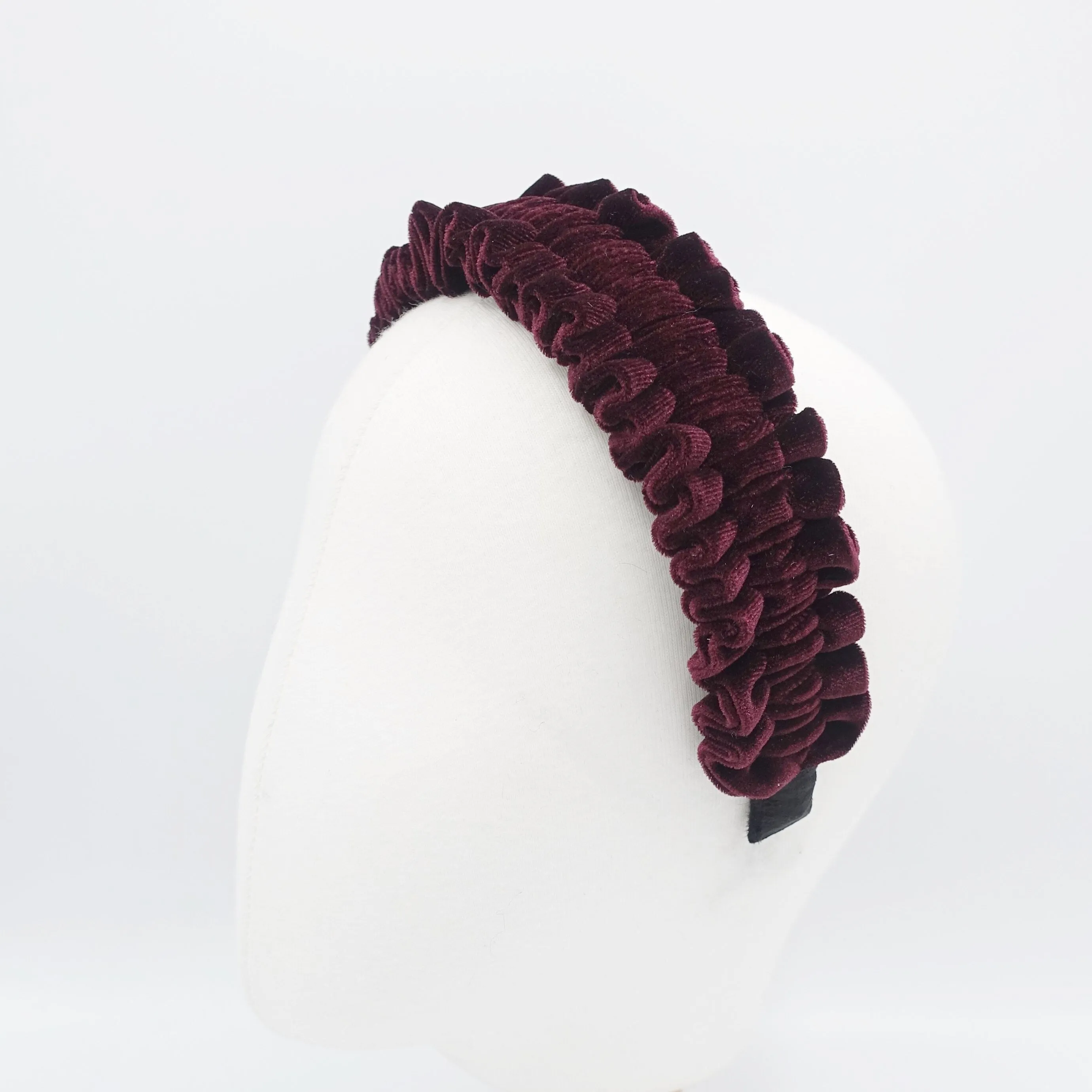 velvet pleats ruffle wave headband