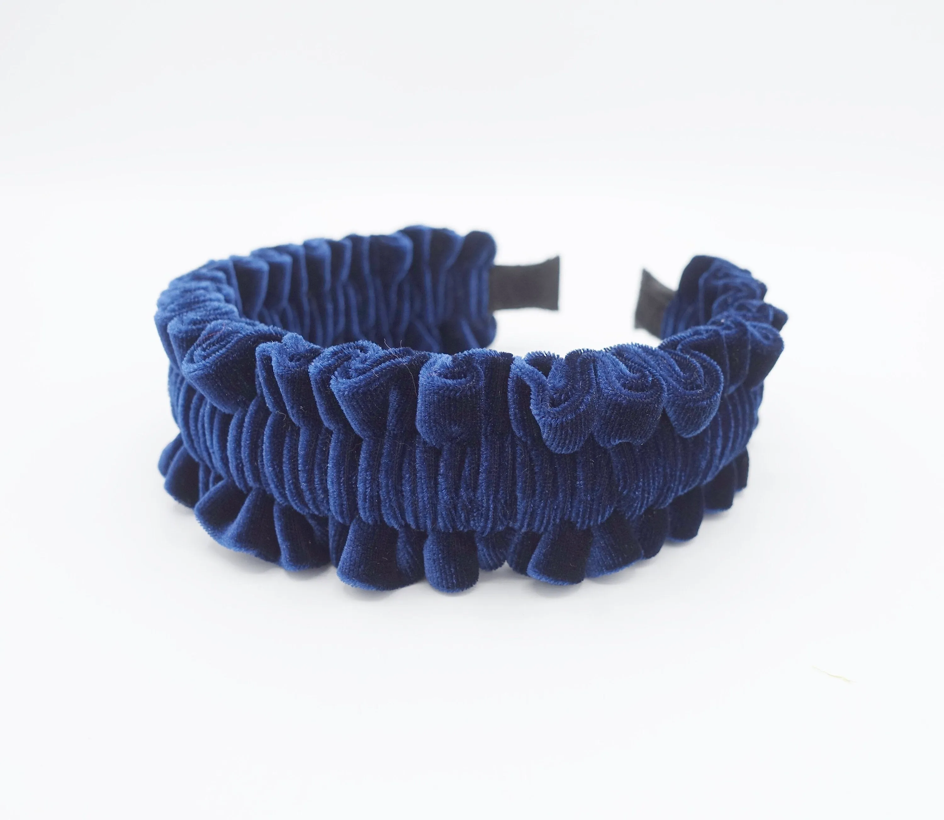 velvet pleats ruffle wave headband