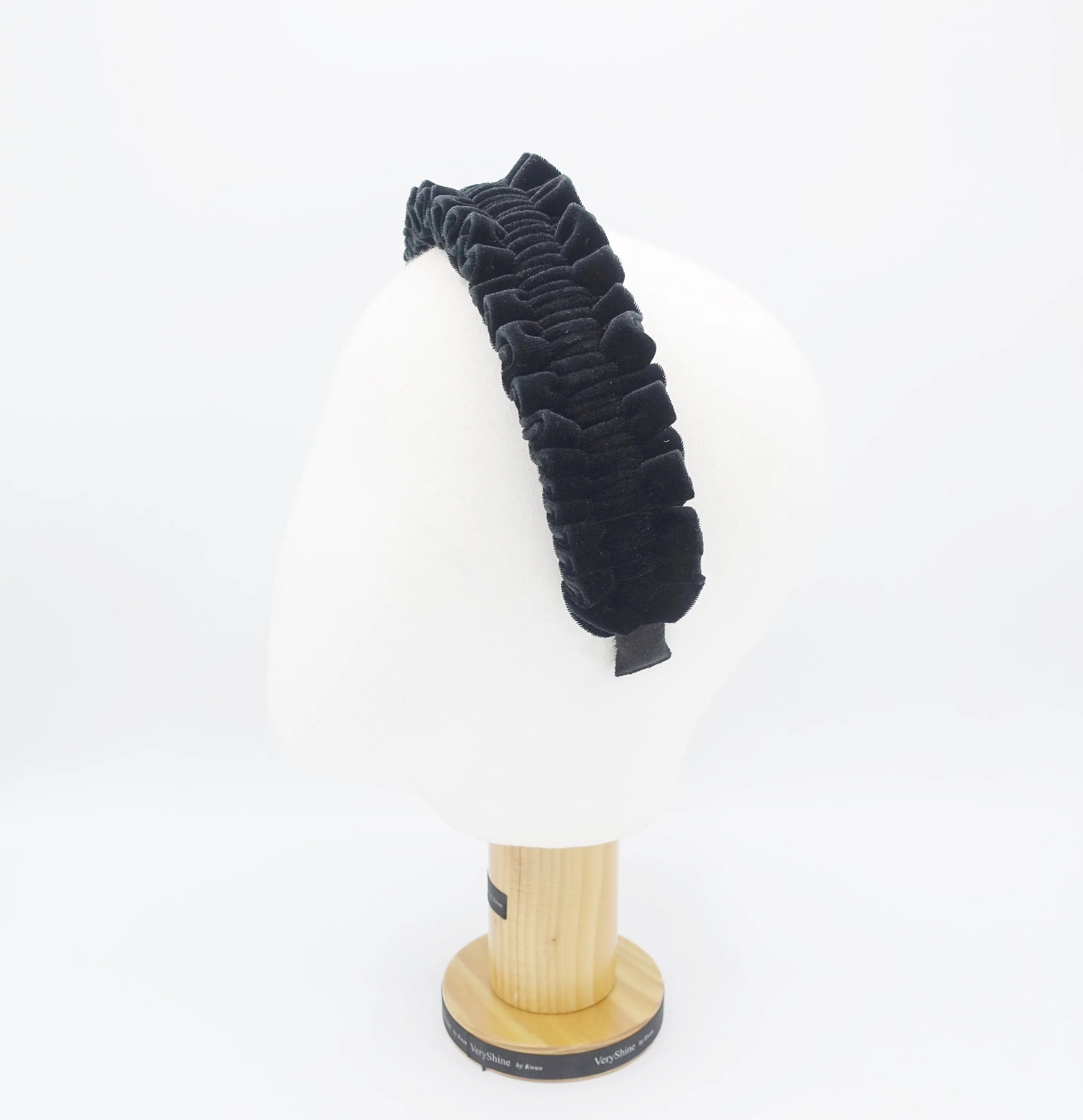 velvet pleats ruffle wave headband