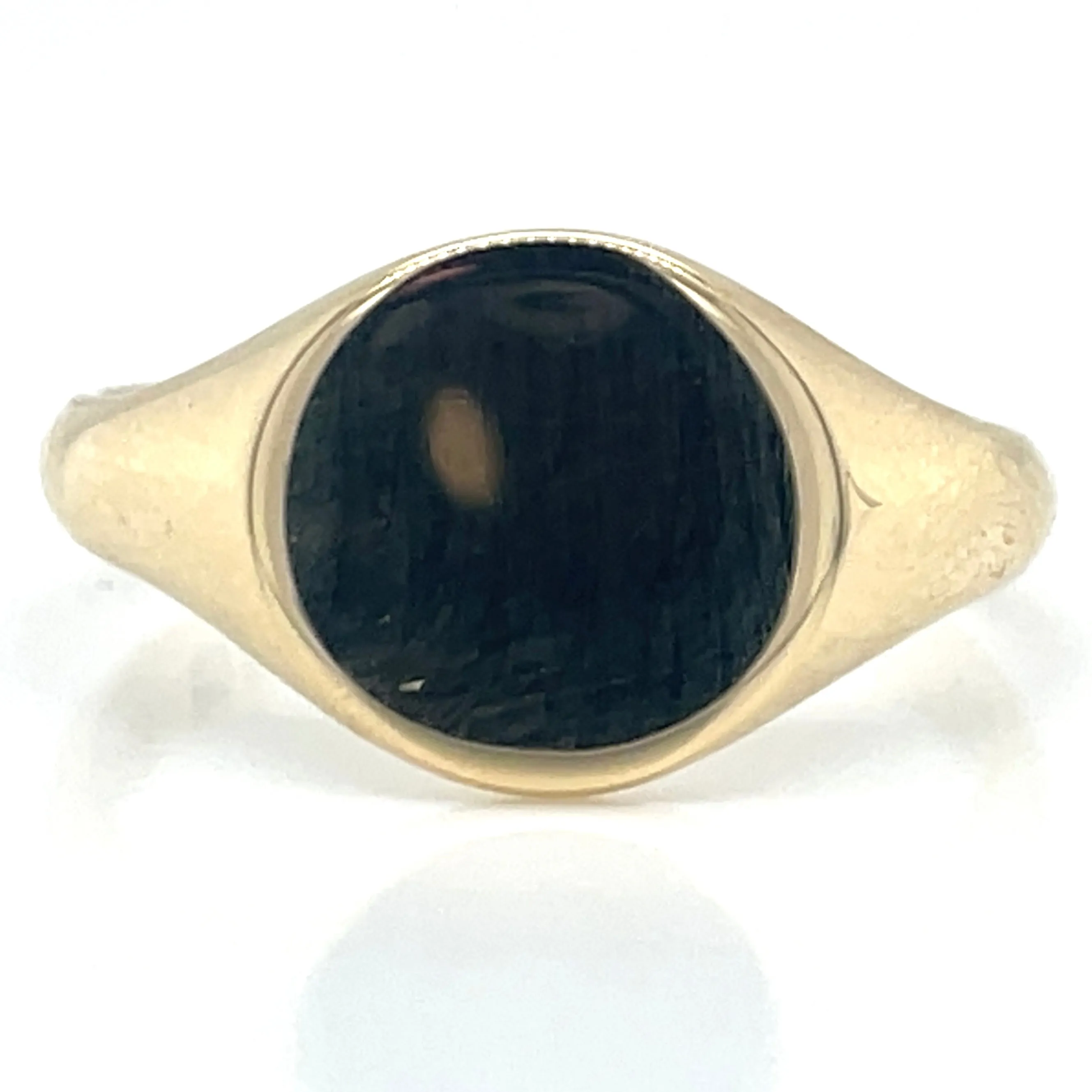 Vintage 9ct Yellow Gold Round Signet Ring