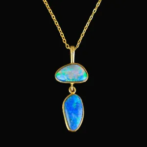 Vintage Natural Boulder Opal Pendant Necklace