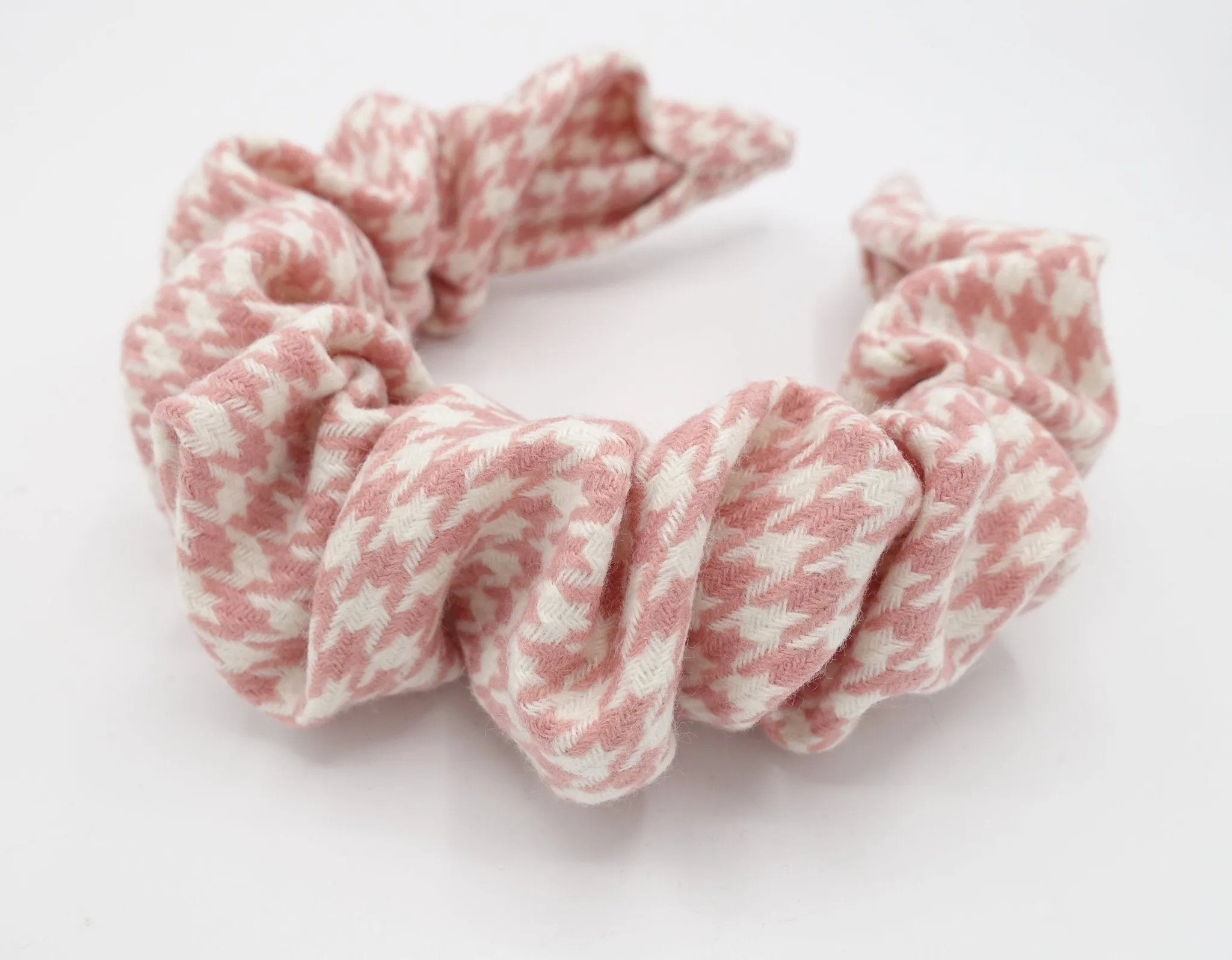 volume wave headband houndstooth check stylish hairband women hair accessories