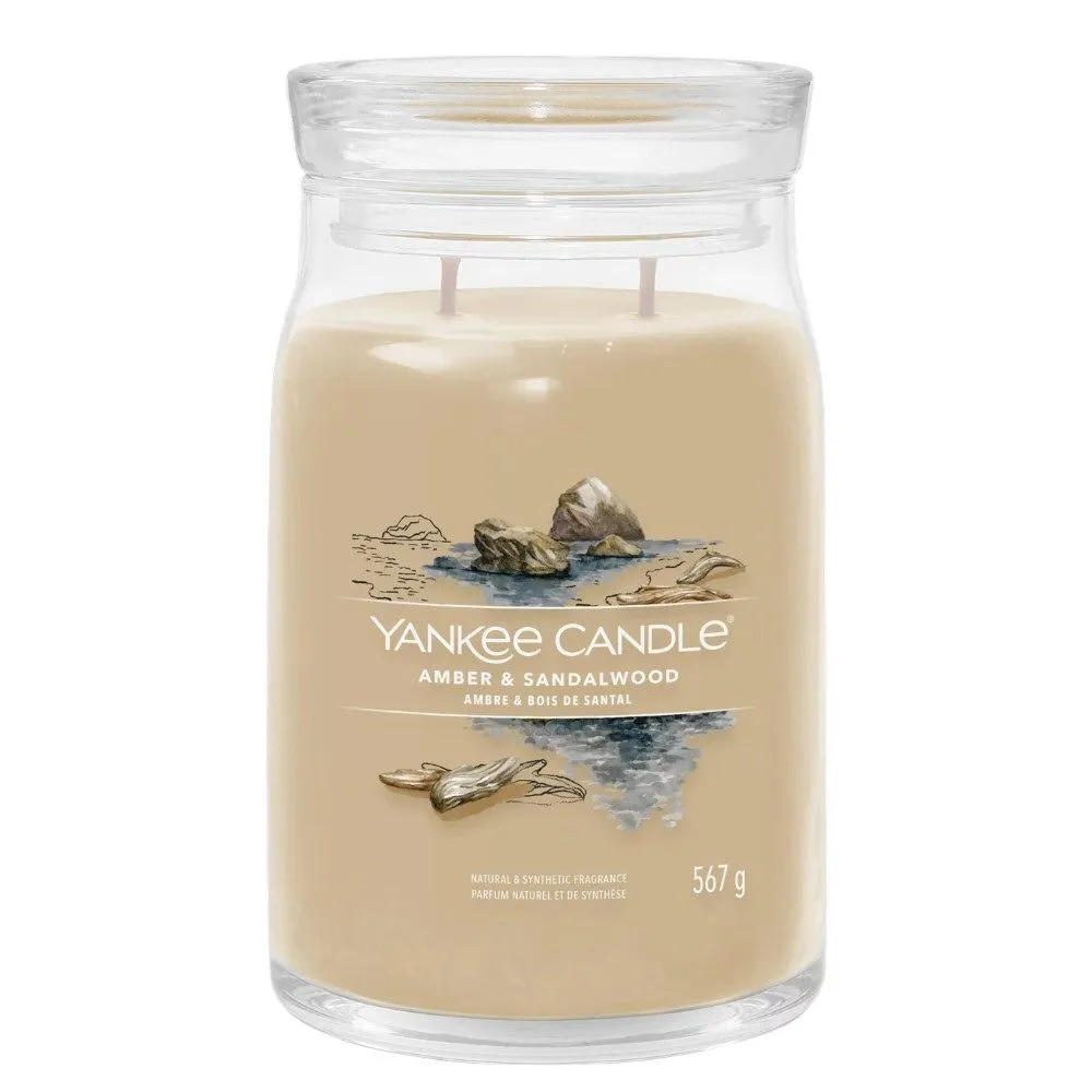 Yankee Candle 567g Amber & Sandalwood Signature Large Jar Candle