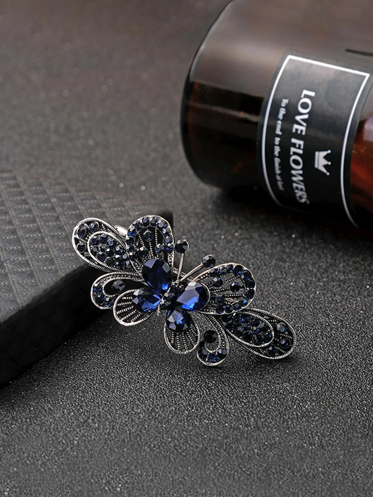 Yellow Chimes Hair Clips for Women Girls Barrette Hair Clips for Women Hair Accessories for Women Butterfly Clips for Women Blue Crystal French Barrette Hair Clips for Women and Girls Gifts For Women